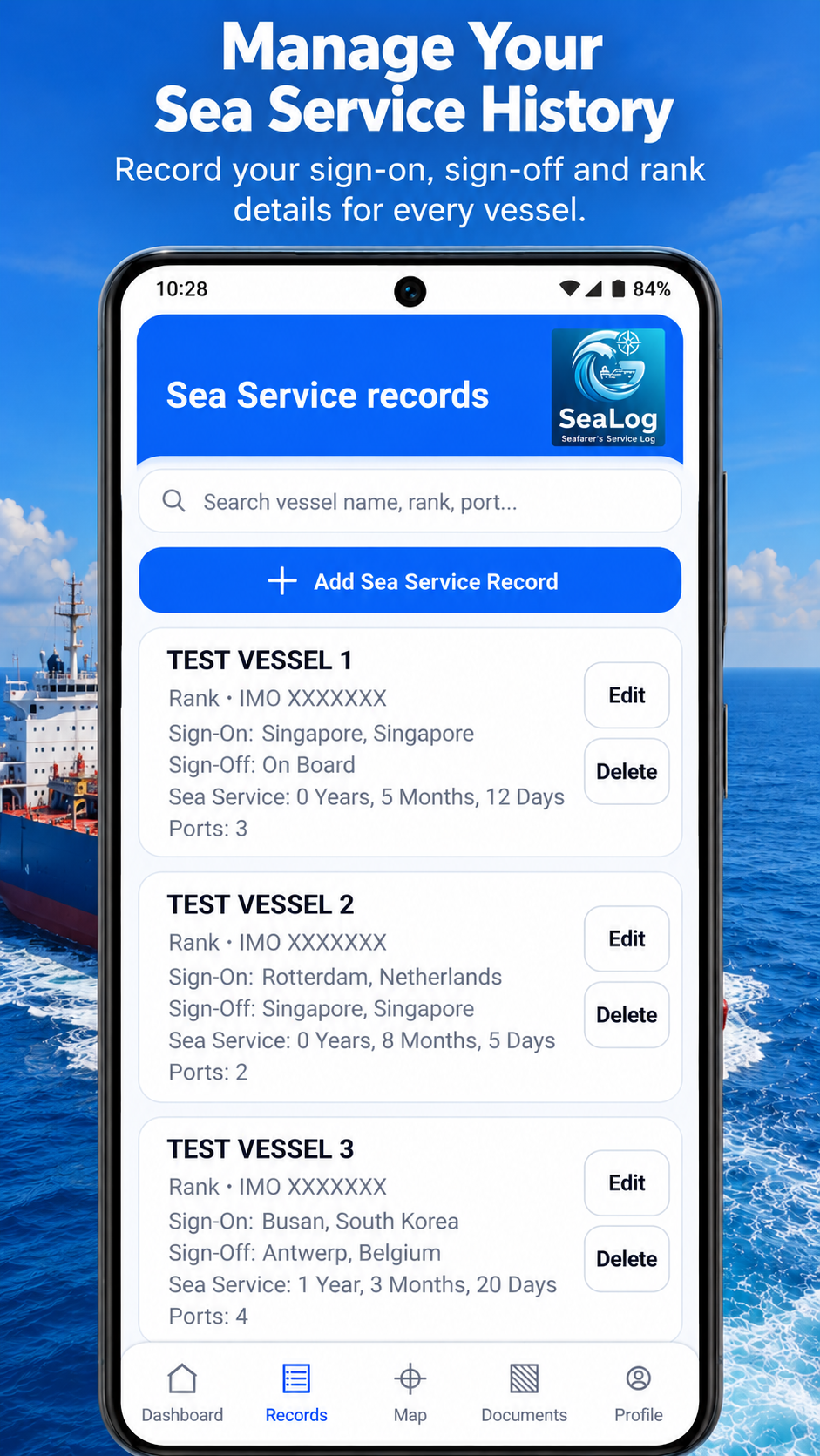 SeaLog sea-service records promotional image